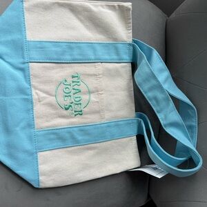 Trader Joe’s Blue & Cream Canvas Tote Bag
